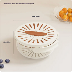 Foldable Fruit & Vegetable Washing Basket with Lid – Drain Bowl, Colander, and Crisper for Kitchen